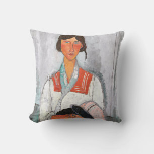 Gypsy Woman with Baby, Modigliani Cushion