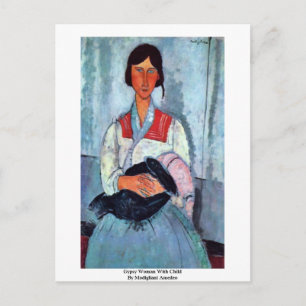Gypsy Woman With Child By Modigliani Amedeo Postcard