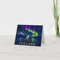 Gyrfalcon Northern Lights Iceland Thank You Card