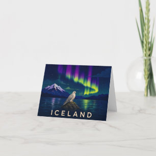 Gyrfalcon Northern Lights Iceland Thank You Card