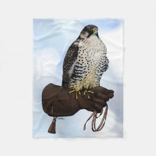 Gyrfalcon on Glove Fleece Blanket