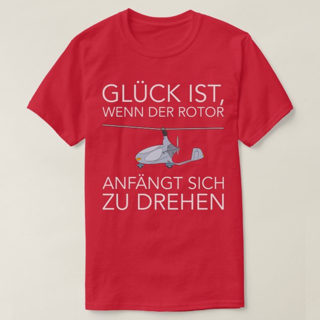 Gyrocopter Hubschrauber Flugschule Geschenk  T-Shirt (Design Front)
