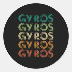 Gyros Greece Greek Foot Malaka Classic Round Sticker