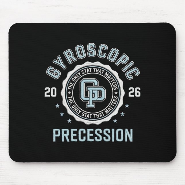 Gyroscopic Precession Disc Golf Physics Crest  Mouse Mat (Front)