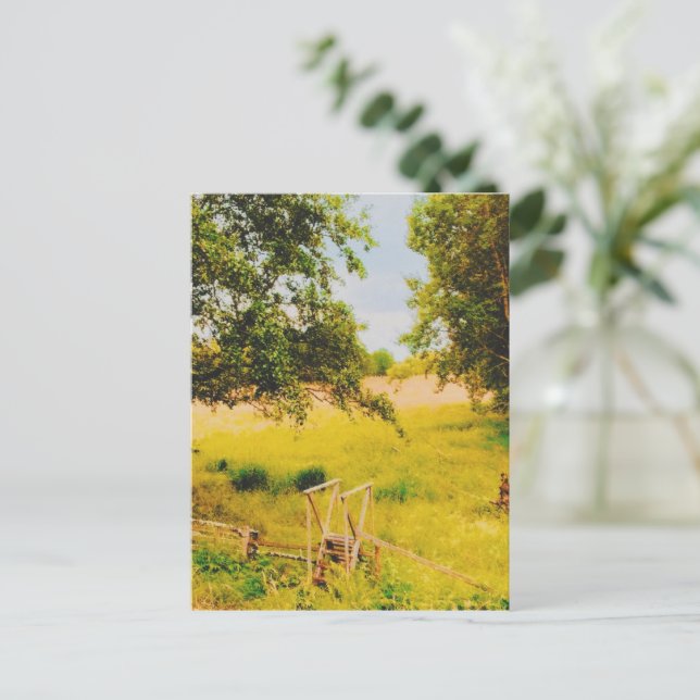 Gysinge Summer Field  Holiday Postcard (Standing Front)
