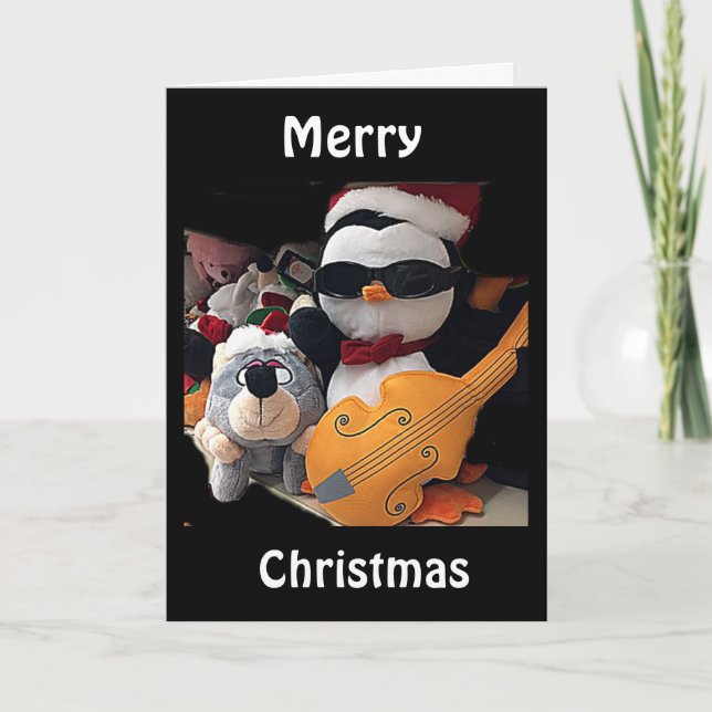 H0PE Y0UR CHRITMAS "R0CKS" SAYS GUITAR PLAYER HOLIDAY CARD (Front)