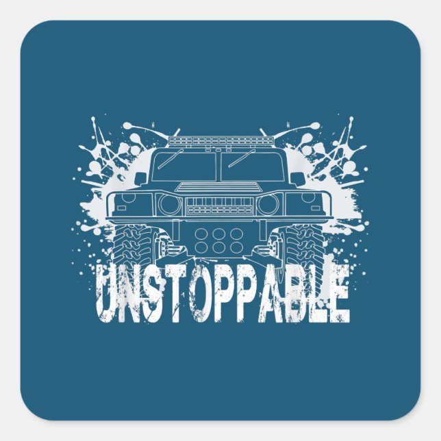 H1 Hummer Unstoppable  Square Sticker (Front)