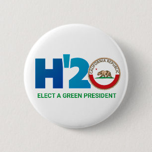 H'20 California for a Green President 6 Cm Round Badge