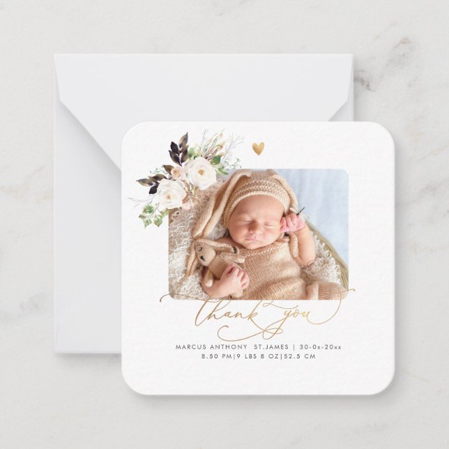 H2 Blush Roses Dragonfly Shower Thank You Card (Front)