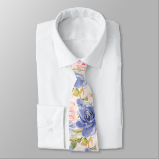 H2 Flowers Mediterranean Blue Blush Pink Roses Tie