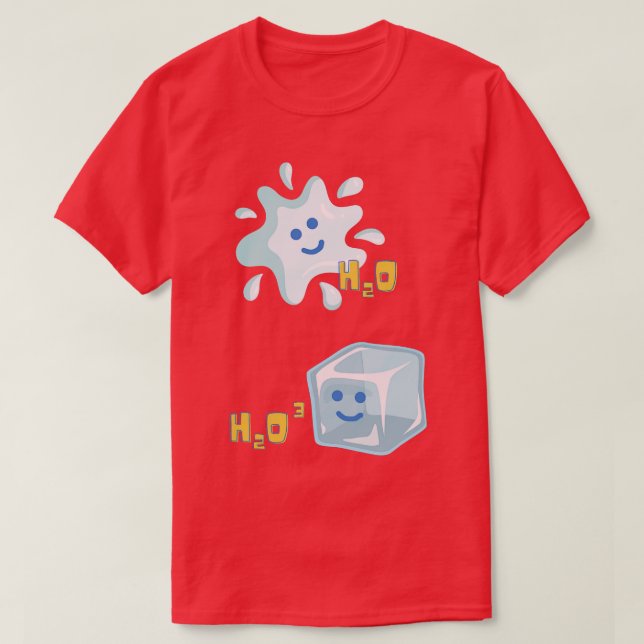 H2O and H2O CUBE chemistry pun TShirt (Design Front)
