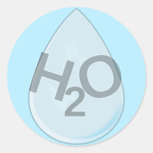 H2O Drop Classic Round Sticker