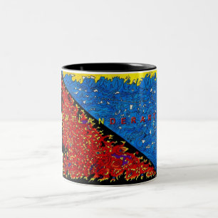 h2o over fire Two-Tone coffee mug