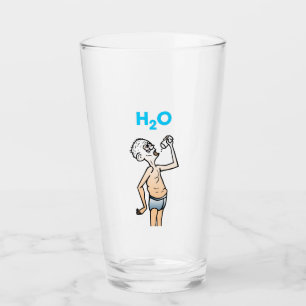 H2O The Thirsty Man Glass