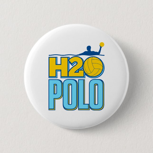 H2O Water Polo 6 Cm Round Badge (Front)