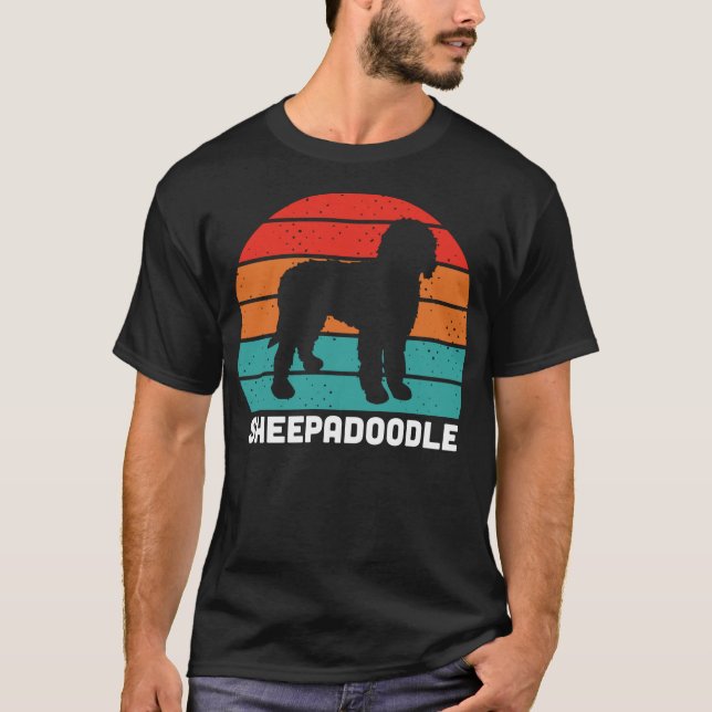 H676 Sheepadoodle Dog Silhouette 1 T-Shirt (Front)