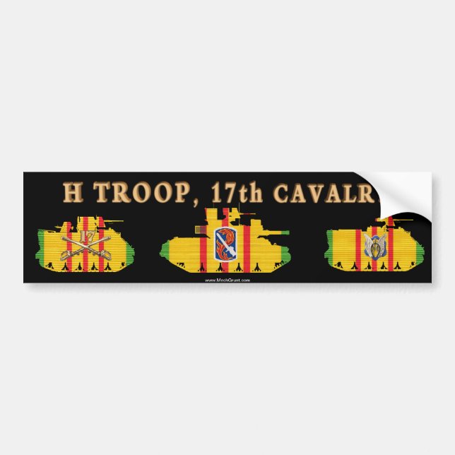 H/17th Cavalry VSR Armoured Fighting Vehicles Bumper Sticker (Front)