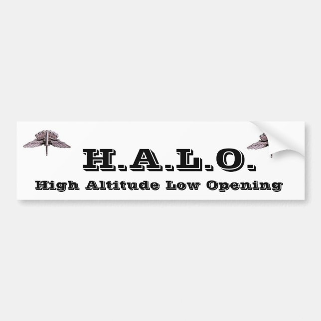 H.A.L.O. BUMPER STICKER (Front)