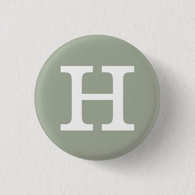 "H"' Alphabet Collectable (#8) 3 Cm Round Badge (Front)