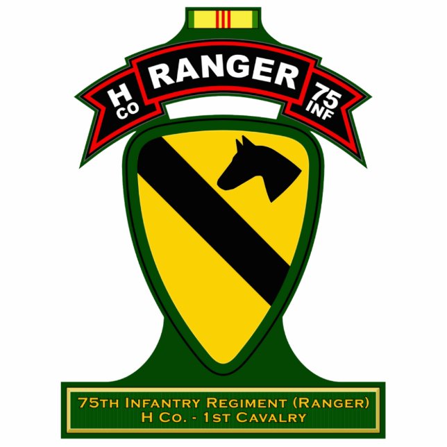 H Co, 75th Infantry Regiment - Rangers, Vietnam Standing Photo Sculpture (Front)