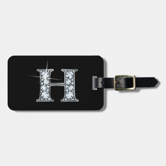 H "Diamond Bling" Luggage Tag (Front Horizontal)