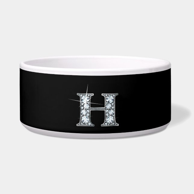 H "Diamond Bling" Pet Bowl (Front)