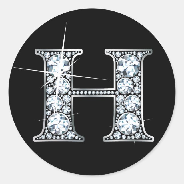 "H" Diamond Bling Sticker (Front)