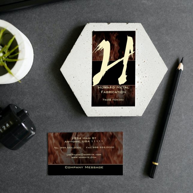 H Flame Monogram Business Card (H Flame Monogram Business Card)
