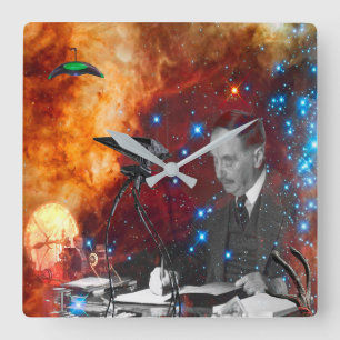 H.G.Wells Science Fiction Square Wall Clock