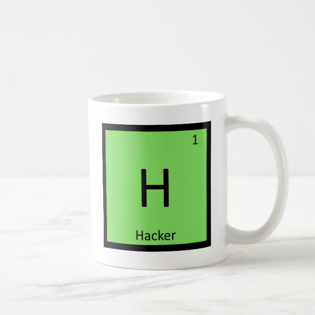 H - Hacker Computer Chemistry Periodic Table Coffee Mug (Right)