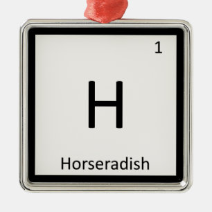 H - Horseradish Condiment Chemistry Periodic Table Metal Tree Decoration