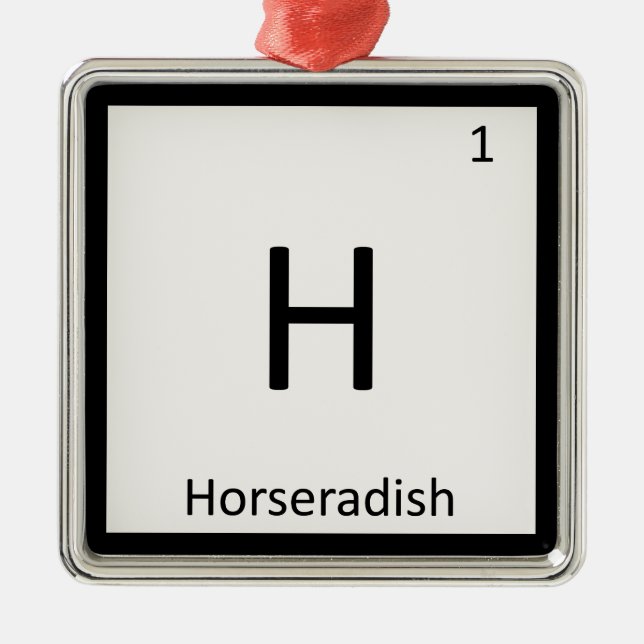 H - Horseradish Condiment Chemistry Periodic Table Metal Tree Decoration (Front)