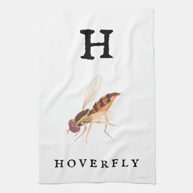 "H" Hoverfly  Tea Towel (Vertical)