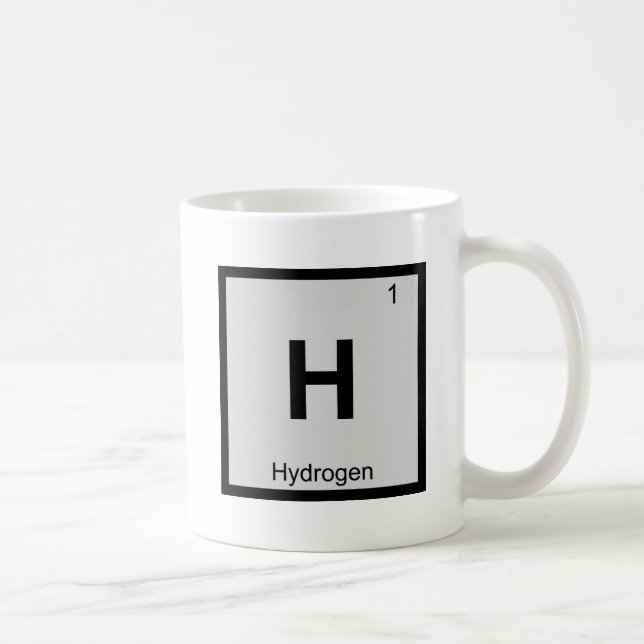 H - Hydrogen Chemistry Periodic Table Symbol Coffee Mug (Right)
