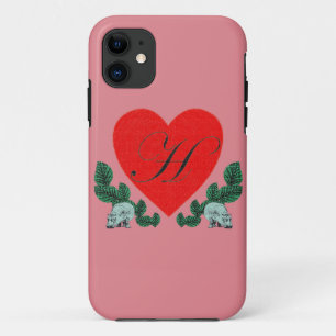 H in a heart iPhone 11 case