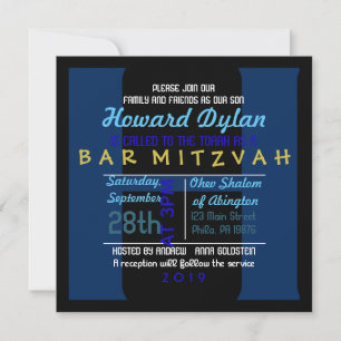 H Initial Collection Bar Mitzvah Invitation