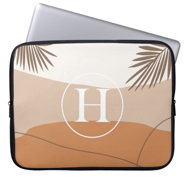 H - Initial Monogram Letter H Abstract Design Laptop Sleeve (Front)