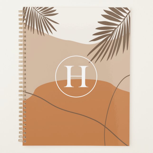 H - Initial Monogram Letter H Abstract Design Planner (Front)