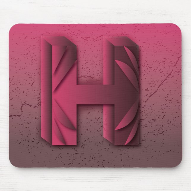 “H” Initial Personalisation Letter Design. Mouse Mat (Front)