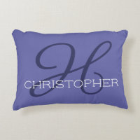 H Initial Personalised Name Trendy Periwinkle Blue
