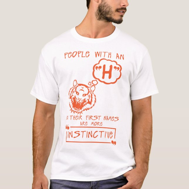h instinctive letter first names citation T-Shirt (Front)