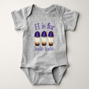 H is for Halo-Halo Haluhalo Filipino Hawaiian Ice Baby Bodysuit