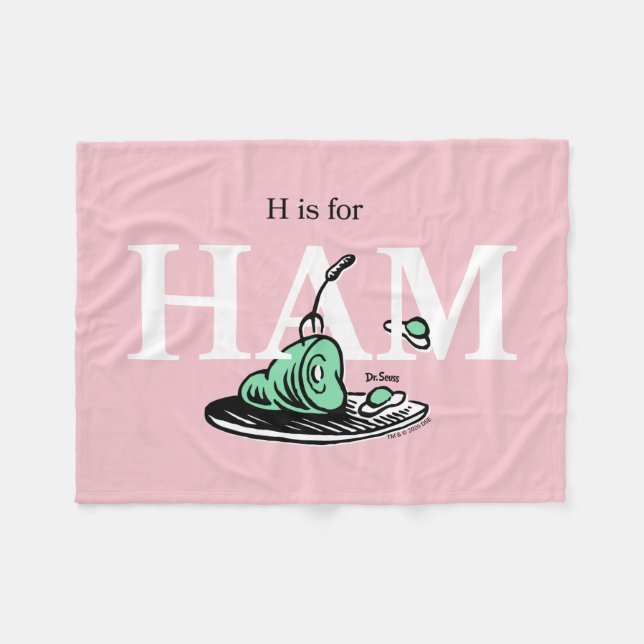 "H is for HAM" | Alphabet Design Fleece Blanket (Front (Horizontal))