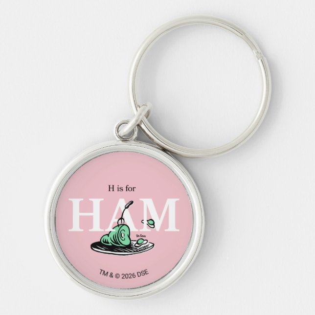 "H is for HAM" | Alphabet Design Key Ring (Front)