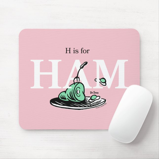 "H is for HAM" | Alphabet Design Mouse Mat (With Mouse)