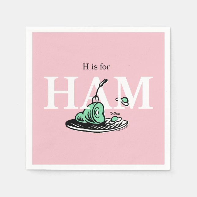 "H is for HAM" | Alphabet Design Napkin (Front)