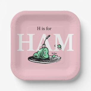 "H is for HAM" Alphabet Design Paper Plate