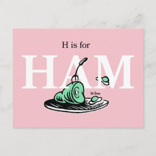 "H is for HAM"   Alphabet Design Postcard