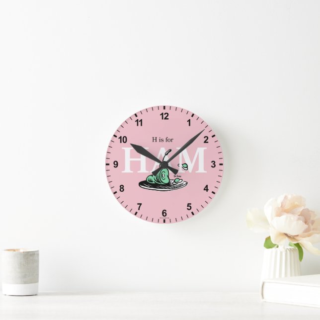 "H is for HAM" | Alphabet Design Round Clock (Home)
