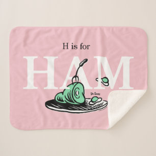"H is for HAM"   Alphabet Design Sherpa Blanket